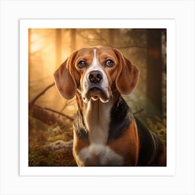 Beagle In The Forest Art Print