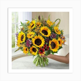 Sunflowers Bouquet Art Print