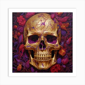 Gold Skull 4 Art Print