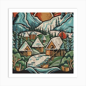 Small mountain village 3 Art Print