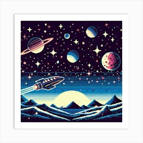 8-bit deep space exploration 3 Art Print