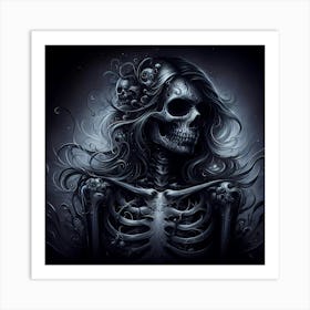 Skeleton Woman Art Print