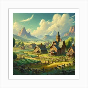 Village In The Countryside 1 Art Print