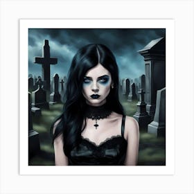 Gothic temptress of the night  Art Print