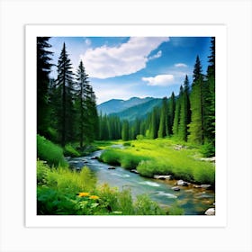 Serene Verdant Pristine Majestic Tranquil Bucolic Picturesque Idyllic Lush Panoramic Solit (2) Art Print