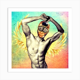 Angel - wings - mask - colors - photo montage Art Print