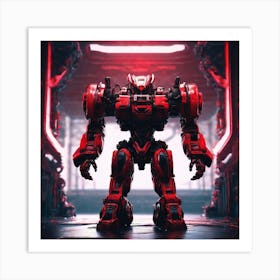 Red Robot Art Print