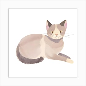 Watercolor Cat Art Print