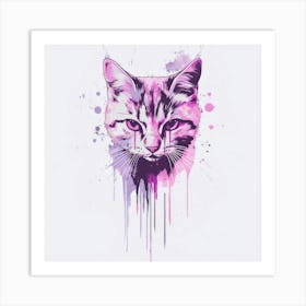 Geometric Cat Generated AI. Wall Art Print Art Print