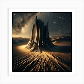 Tree Stump In The Desert Art Print