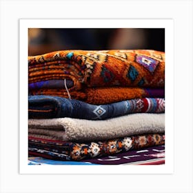 Pile Of Blankets Art Print