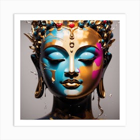 Abstract Buddha's face artwork Art Print