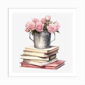Roses In A Bucket 6 Art Print