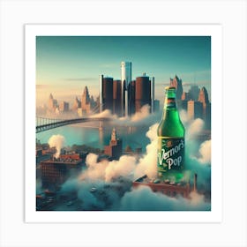 Detroit Skyline Vernors Pop Art Print