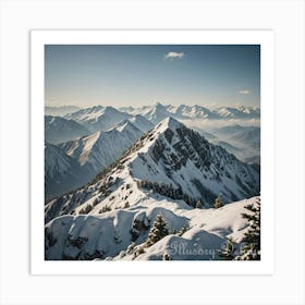 A Cold and Snowy Mountain Peak Art Print