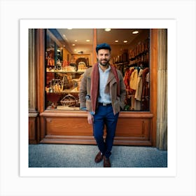 Firefly Young Spanish Man In A Retro Shop Window Scene 82717 Art Print