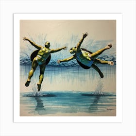 Turtles In The Water Art Print