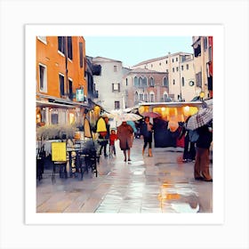 Venice in the Rain Art Print