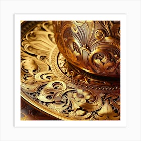 Gold Cup And Saucer 1 Art Print