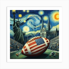 Football on a Starry Night Art Print