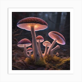 Luminous fungi Art Print