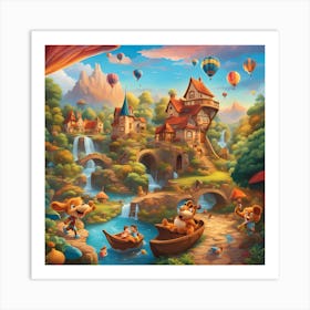 Teddy Bears In The Forest Art Print