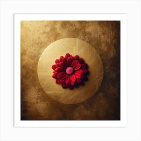 Red Gerbera Flower Art Print