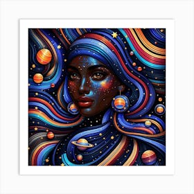 Aeloria Celestial Portrait Art Print