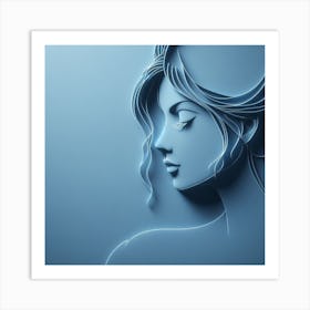 Silhouette a woman 11 Art Print