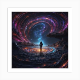 Man Standing In A Vortex Art Print