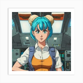 Anime Girl In Space Art Print