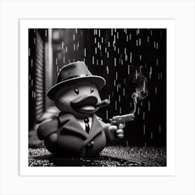 Duck In The Rain Art Print