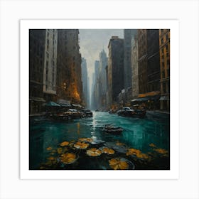 New York City Lily Pond Art Print