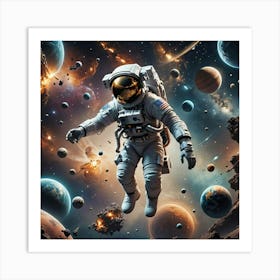 Astronaut In Space 9 Art Print