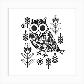 Night Owl Square Art Print