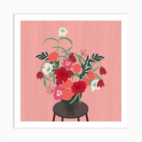 Flowers For Taurus Square Art Print