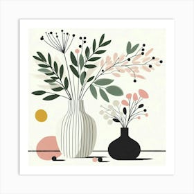 Flowers In Vases 1 Art Print