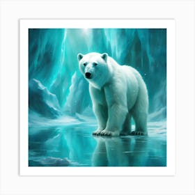 Polar Bear on the Glacier Art Print