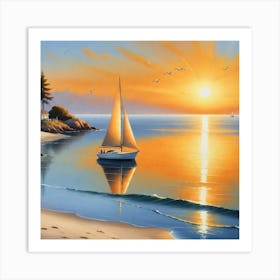 Sunset Sail Art Print