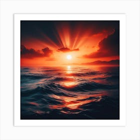 Sun setting 3 Art Print