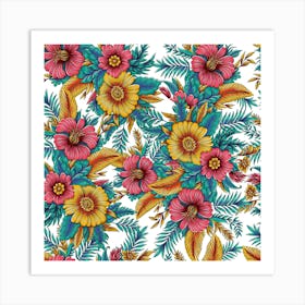 Tropical Flowers Art Print