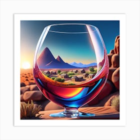 Wine Glass In The Desert 7 Art Print