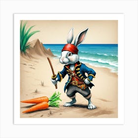 Pirate Rabbit Art Print