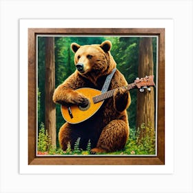 Bear Playing A Ukulele 1 Art Print