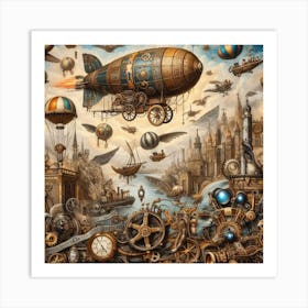 Steampunk City 2 Art Print