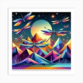 Dragonfly Mountain Art Print