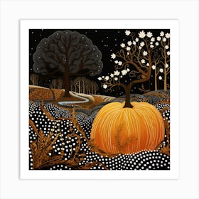 The Great Pumpkin Illustration Square Art Print