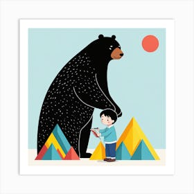 Bear And A Boy 6 Art Print