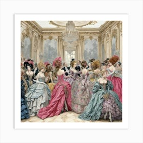 Party At Versailles Fashion Scene Art Print 2 Art Print