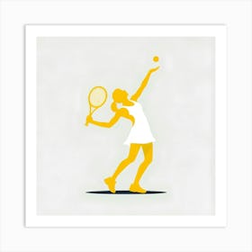 Tennis Player Silhouette Art Print